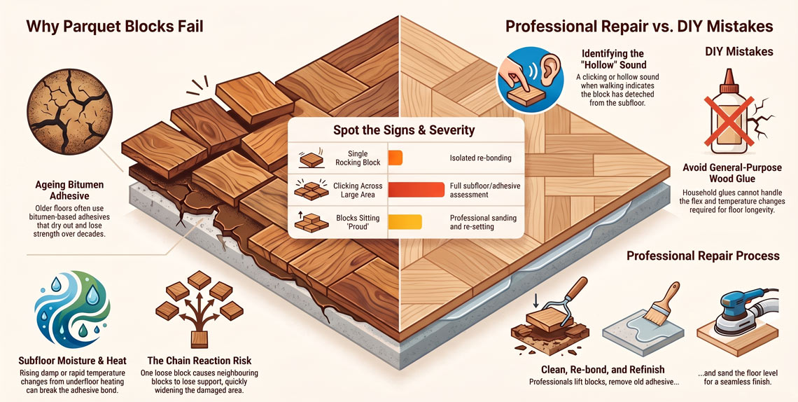 Parquet Blocks Coming Loose — What to Do
